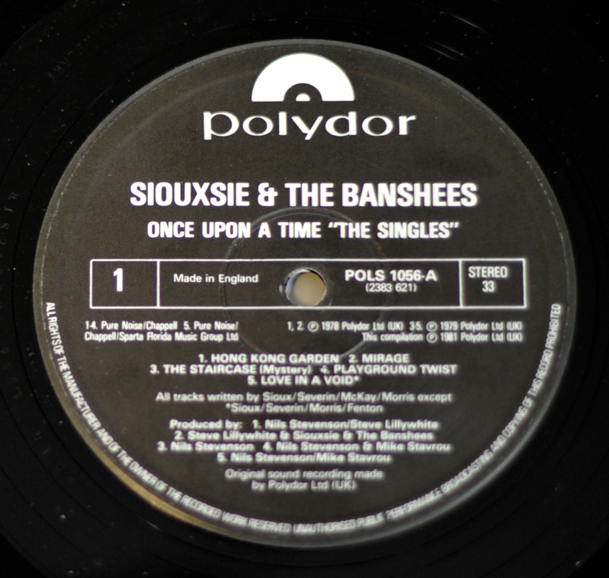 SIOUXSIE & THE BANSHEES - ONCE UPON A TIME "THE SINGLES" 12" LP VINYL
